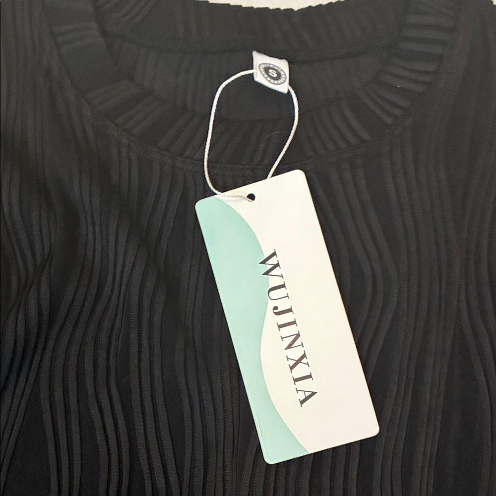 WUJINXIA Black Pleated Top